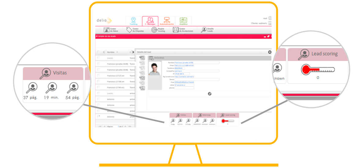 Contact Manager de Delio te proporciona información útil a tu alcance de forma organizada, sencilla y potente